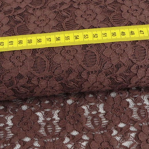 Spitzenstoff SWAFING Blüten Dunkelbraun