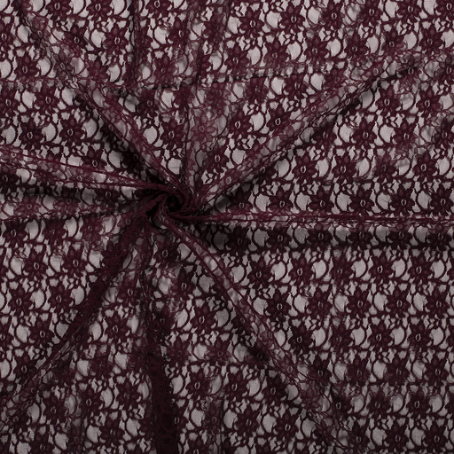 Spitzenstoff Notti Blumen elastisch Uni Aubergine Spitzenstoff Notti Blumen elastisch Uni Aubergine