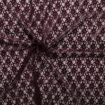 Spitzenstoff Notti Blumen elastisch Uni Aubergine