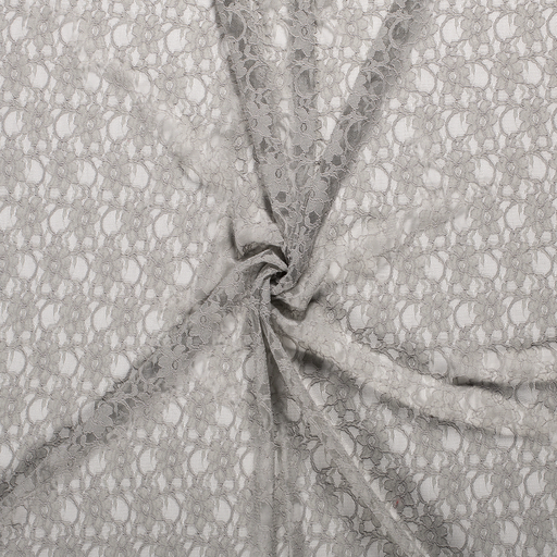 Spitzenstoff Notti Blumen elastisch Uni Hellgrau Spitzenstoff Notti Blumen elastisch Uni Hellgrau