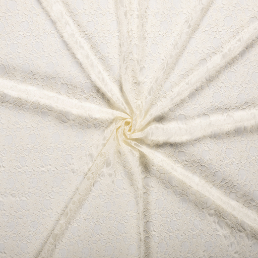 Spitzenstoff Notti Blumen elastisch Uni Creme Spitzenstoff Notti Blumen elastisch Uni Creme