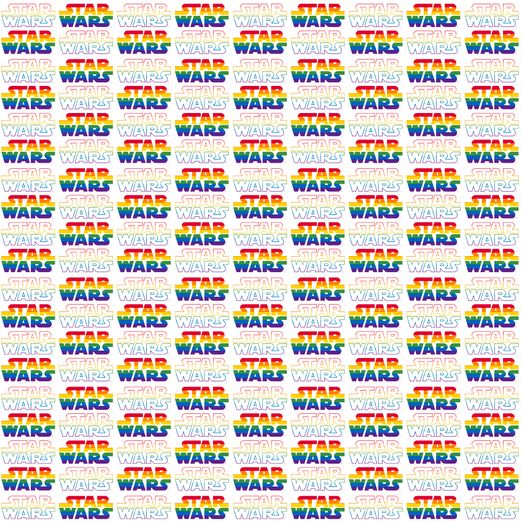 Baumwolle LIZENZ Star Wars Schrift Bunt Digital