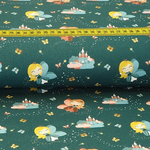 Baumwolle Froschkönig auf Petrol Lizenz Digital