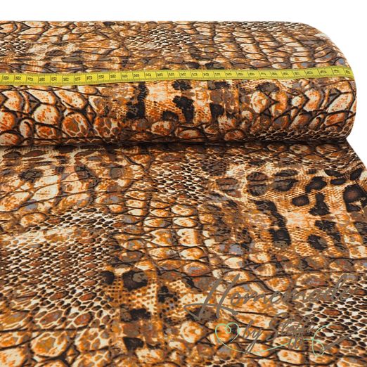 Viskose Blusenstoff Reptilmuster Orangebraun