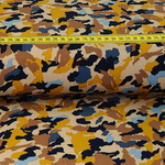 Bekleidungsstoff Viskose Bunte Schnipsel auf Hellbeige