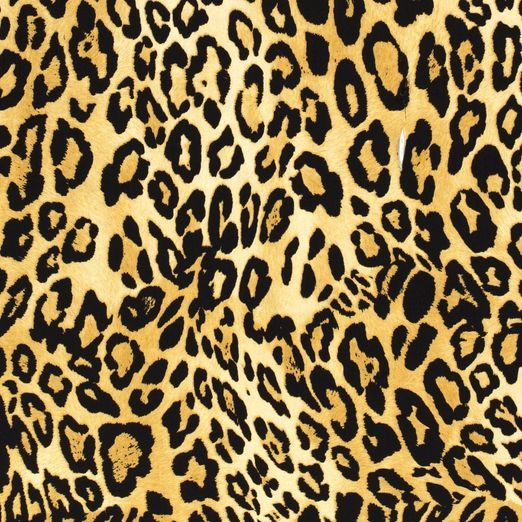 Bekleidungsstoff Viskose Panther auf Senfgelb