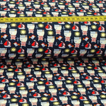 Baumwolle Piratenbär auf Dunkelblau