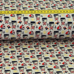 Baumwolle Piratenbär auf Hellgrau