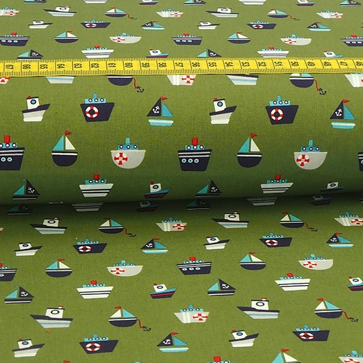 Baumwolle Bunte Schiffchen Khaki
