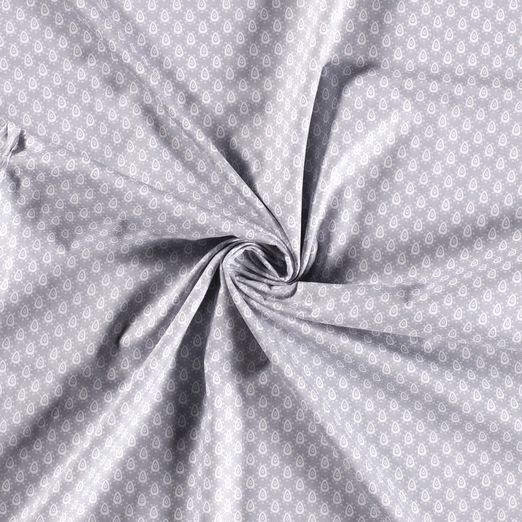 Baumwolle Ovale & Punkte auf Grau Baumwolle Ovale & Punkte auf Grau