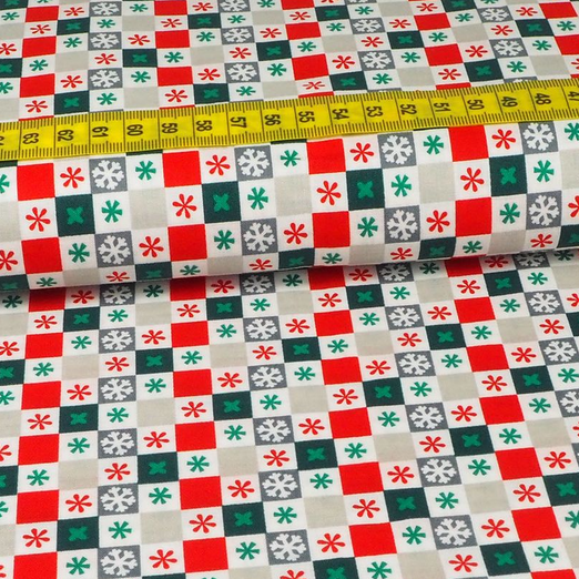 Baumwolle WEIHNACHTEN Patchwork mit Mint Baumwolle WEIHNACHTEN Patchwork mit Mint