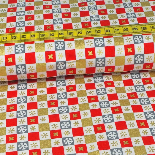 Baumwolle WEIHNACHTEN Patchwork mit Gold Baumwolle WEIHNACHTEN Patchwork mit Gold