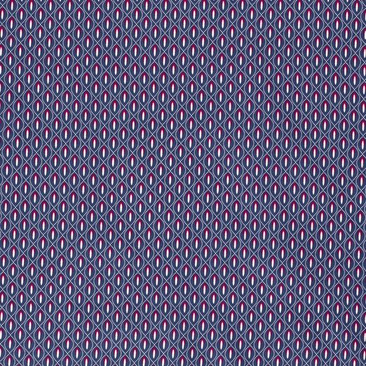 Baumwolle Retro Muster "Anna" Dunkelblau Baumwolle Retro Muster "Anna" Dunkelblau