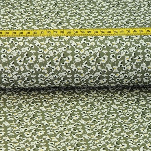 Baumwolle Spain Flowers auf Khaki Baumwolle Spain Flowers auf Khaki