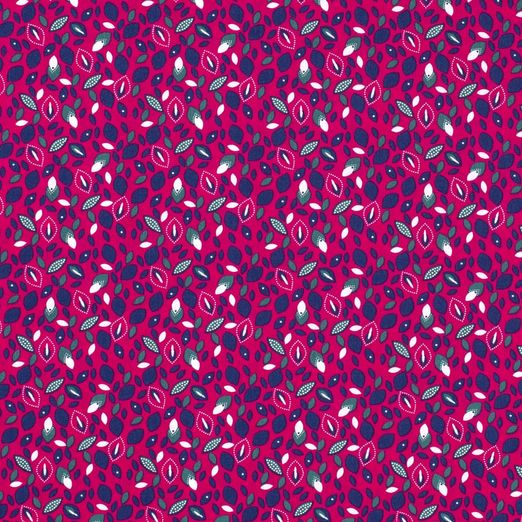 Baumwolle Bunte Leaves auf Pink Baumwolle Bunte Leaves auf Pink