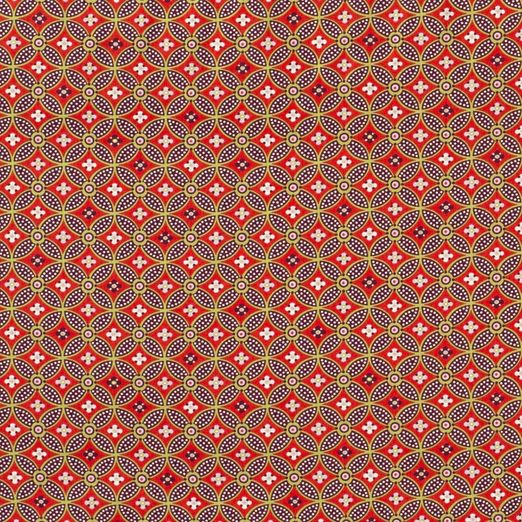 Baumwolle Retro Circles auf Blutorange Baumwolle Retro Circles auf Blutorange