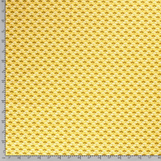 Baumwolle Fächer Retro auf Gelb Baumwolle Fächer Retro auf Gelb