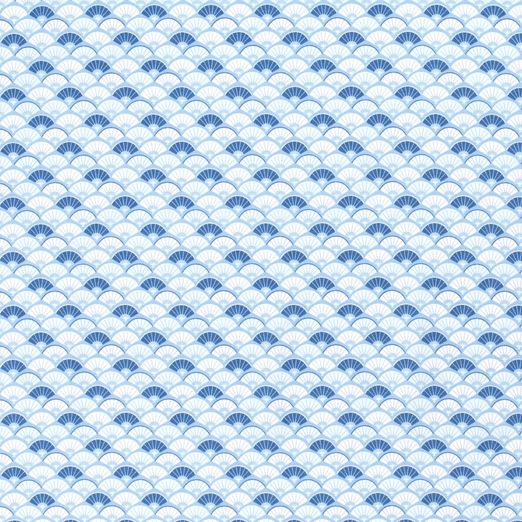 Baumwolle Fächer Retro auf Hellblau