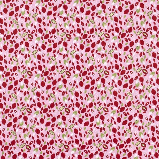 Baumwolle Bunte Leaves auf Hellem Altrosa Baumwolle Bunte Leaves auf Hellem Altrosa