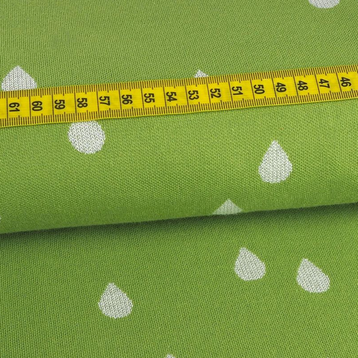 Jacquard Jersey Hamburger Liebe GLOW EDITION Glam Drops Grün/Silber