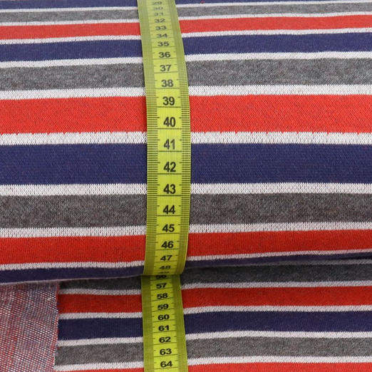 Jersey Jacquard Stripes Rot/Blau/Grau