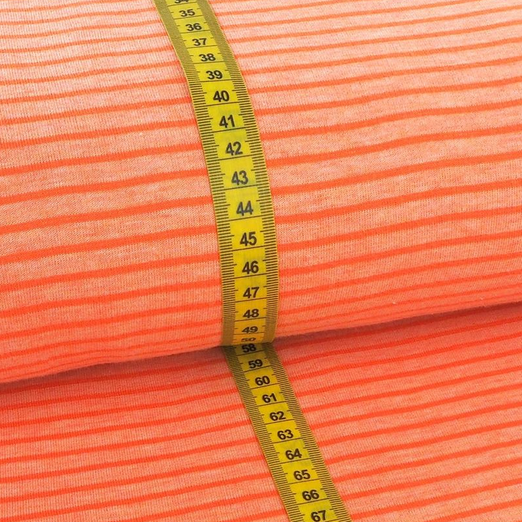 Jacquard-Jersey Hamburger Liebe Tender Kiss Double Stripe Orange