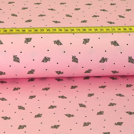 Trachtenstoff - Baumwollsatin Dirndl Design "Fiona" Rosa