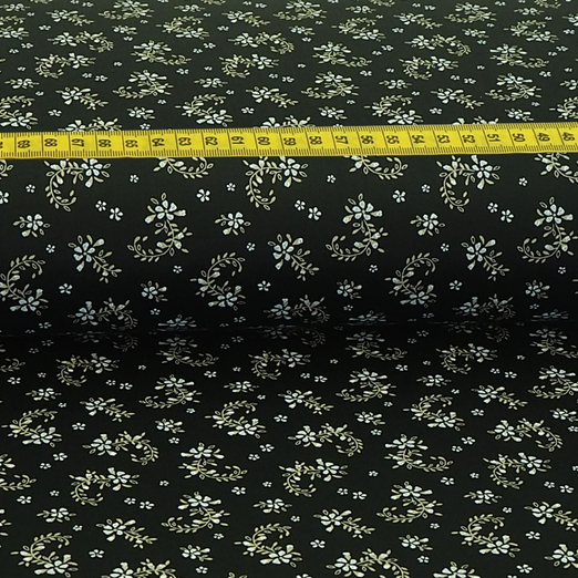 Trachtenstoff - Baumwollsatin Dirndl Design "Ida" Schwarz