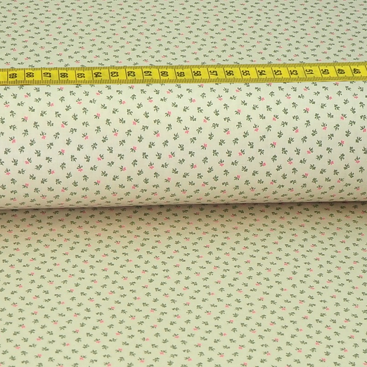 Trachtenstoff - Baumwollsatin Dirndl Design "Stella" Creme