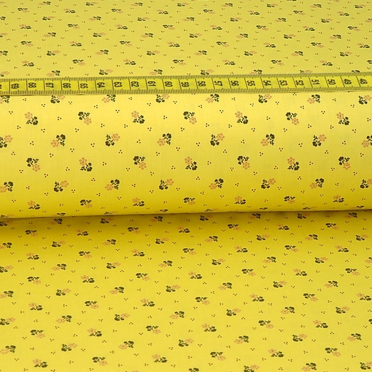 Trachtenstoff - Baumwollsatin Dirndl Design "Sina" Gelb