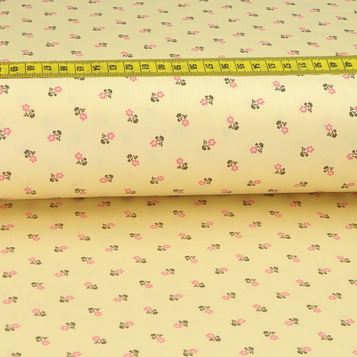 Trachtenstoff - Baumwollsatin Dirndl Design "Sina" Hellgelb