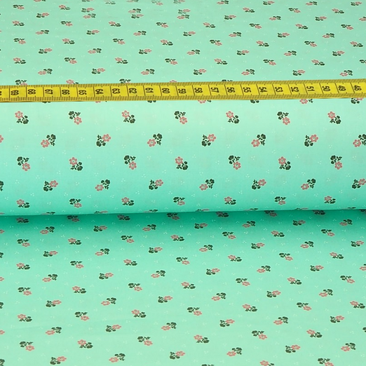 Trachtenstoff - Baumwollsatin Dirndl Design "Sina" Mint