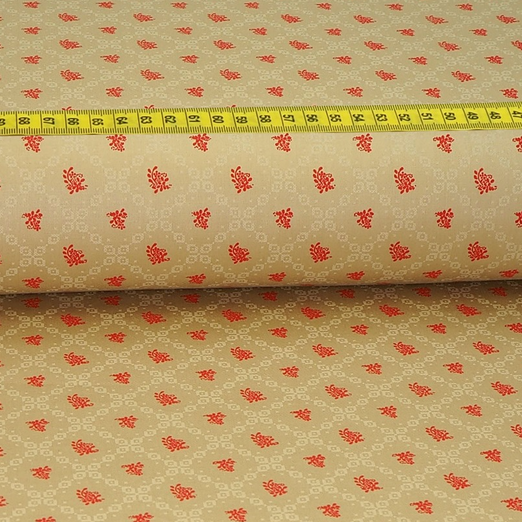 Trachtenstoff - Baumwollsatin Dirndl Design "Gerti" Beige
