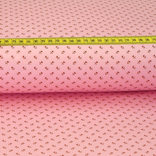 Trachtenstoff - Baumwollsatin Dirndl Design "Evi" Blutorange auf Rosa Trachtenstoff - Baumwollsatin Dirndl Design "Evi" Blutorange auf Rosa