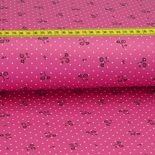 Trachtenstoff - Baumwollsatin Dirndl Design "Carmen" Helles Fuchsia Trachtenstoff - Baumwollsatin Dirndl Design "Carmen" Helles Fuchsia