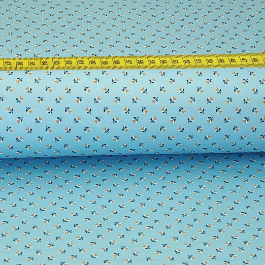 Trachtenstoff - Baumwollsatin Dirndl Design "Fanny" Hellblau Trachtenstoff - Baumwollsatin Dirndl Design "Fanny" Hellblau