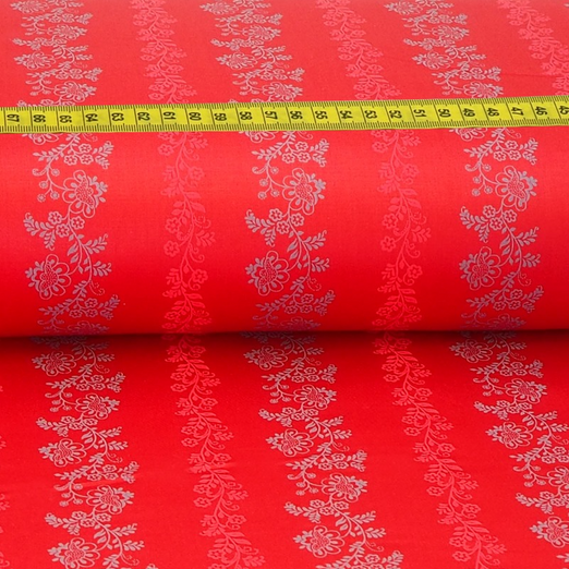 Trachtenstoff - Baumwollsatin Dirndl Design "Felicia" Rot Trachtenstoff - Baumwollsatin Dirndl Design "Felicia" Rot