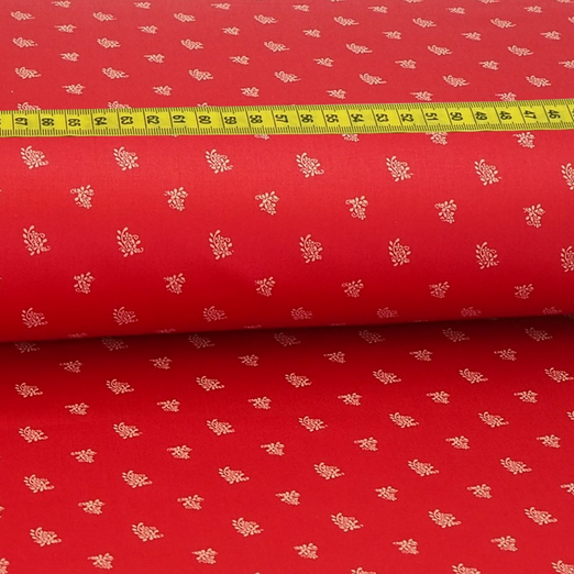 Trachtenstoff - Baumwollsatin Dirndl Design "Hermine" Rot Trachtenstoff - Baumwollsatin Dirndl Design "Hermine" Rot