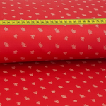 Trachtenstoff - Baumwollsatin Dirndl Design "Hermine" Rot