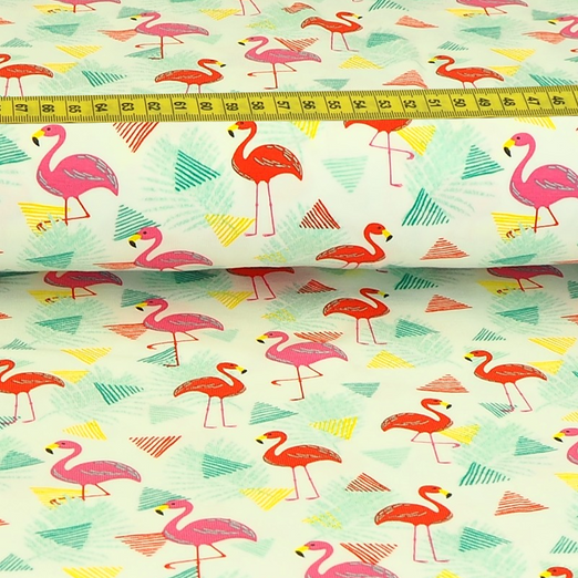 Jersey Triangle Flamingos auf Weiß