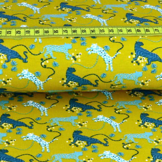 Jersey Bunte Leoparden auf Senfgelb