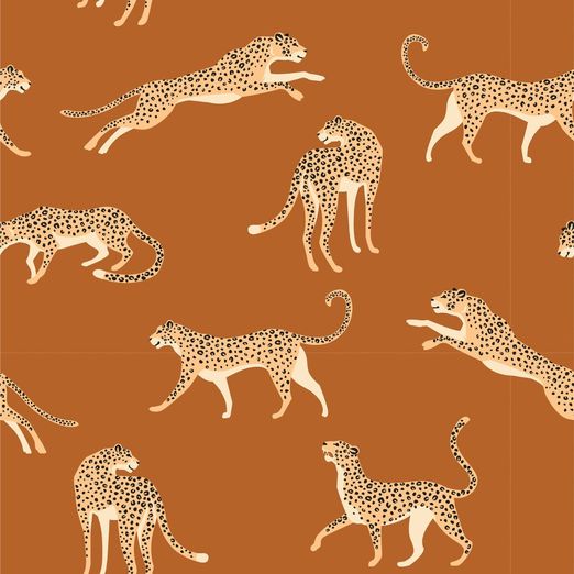 Jersey Leoparden auf Dunklem Senfgelb Jersey Leoparden auf Dunklem Senfgelb