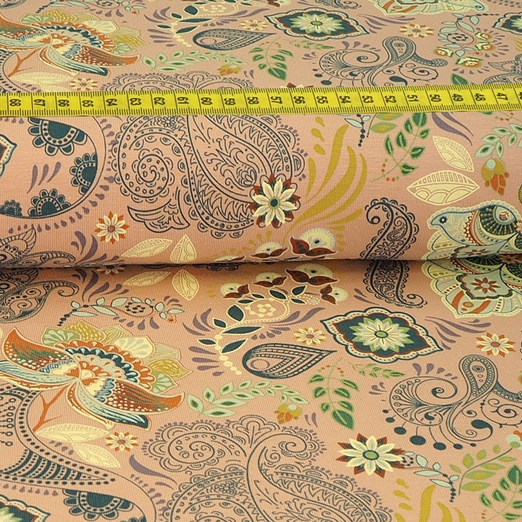 Jersey Orientmuster auf Apricot