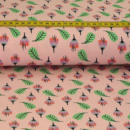 Jersey Kaktusblüten & Blätter auf Hellrosa