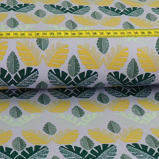Jersey Palmenblätter auf Flieder ORGANIC Jersey Palmenblätter auf Flieder ORGANIC