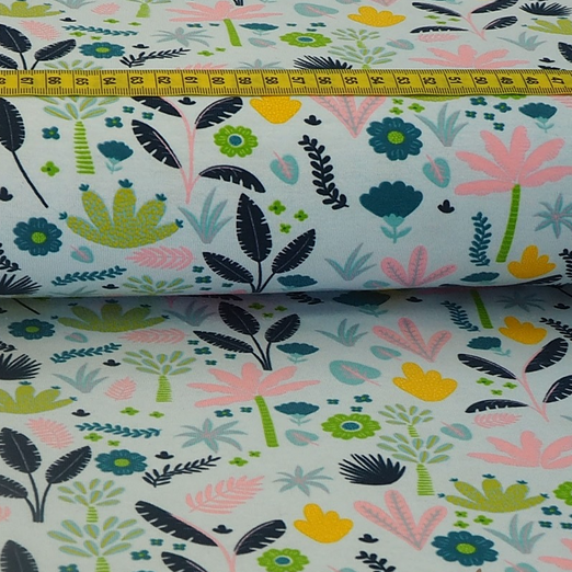 Jersey Wüstenpflanzen Hellblau Jersey Wüstenpflanzen Hellblau