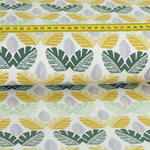 Jersey Palmenblätter auf Creme ORGANIC