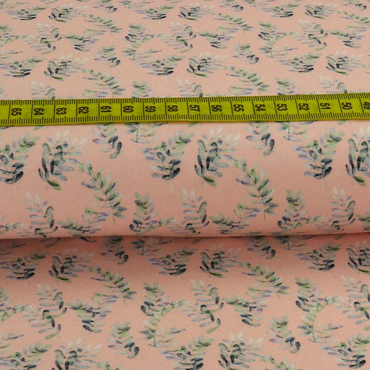 Jersey Many Leaves auf Pastellrosa Jersey Many Leaves auf Pastellrosa