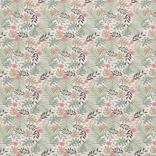 Jersey Palmenblätter & Blumen Dunkelmint