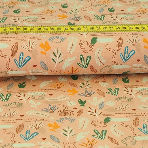 Jersey Leaves & Animals auf Hellem Altrosa